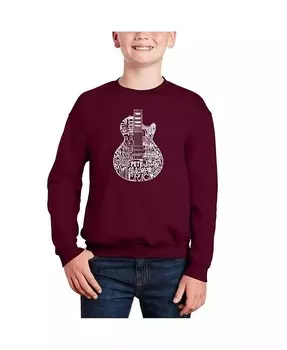 Rock Guitar Head — толстовка с круглым вырезом Big Boy's Word Art La Pop Art, черный