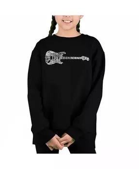 Rock Guitar — толстовка с круглым вырезом Big Girl's Word Art La Pop Art, красный