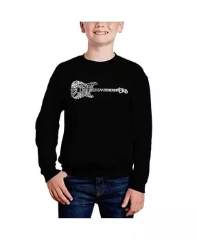 Rock Guitar — толстовка с круглым вырезом Big Boy's Word Art La Pop Art, красный