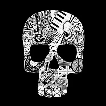 Rock n Roll Skull — мужская футболка премиум-класса Word Art LA Pop Art