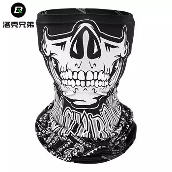 ROCKBROS ледяной шелковый солнцезащитный капюшон, летний мужской и женский ветрозащитный шарф на шею, мотоциклетный тюрбан с черепом