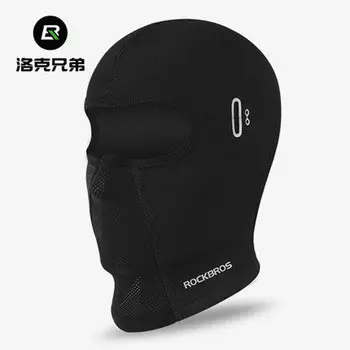 ROCKBROS осенне-зимняя теплая маска из флиса, мотоциклетный капюшон, ветрозащитный шарф для езды на открытом воздухе для мужчин и женщин, темно-черный