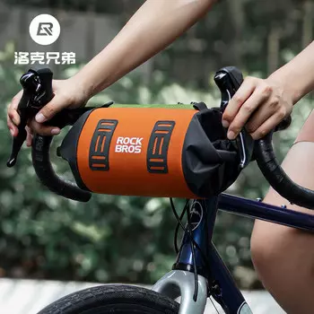 Велосипедная сумка ROCKBROS на передний руль, черный/оранжевый