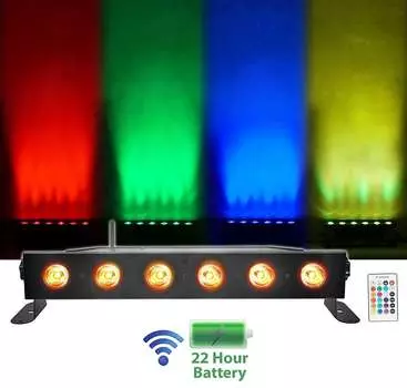 Прожектор Rockville Best STRIP 60 Black DJ Light Bar Wireless DMX + RGBWA + UV с питанием от батареи Best STRIP 60 BATT