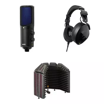 RODE Rode NT-USB + Профессиональный комплект USB-микрофона с закрытыми наушниками и отражающим фильтром