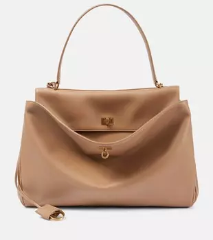 Родео большая кожаная сумка-тоут Balenciaga, Latte