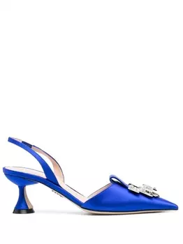 Rodo мюли с кристаллами, синий