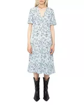 Родрал Платье из шелка с цветочным принтом Zadig & Voltaire, мультиколор