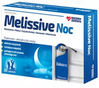 Rodzina Zdrowia, Melissive Night Melatonin Sleep, 30 таб. Silesian Pharma
