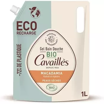 Rog Cavaills Гель для душа для сухой кожи с макадамией Eco-Refill Organic 1л