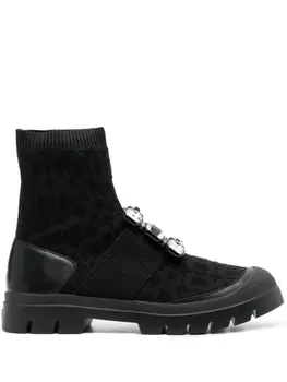 Roger Vivier кроссовки-носки с кристаллами, черный