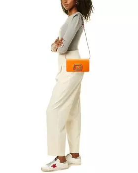 Roger Vivier Мини-кожаный клатч Viv' Choc, оранжевый