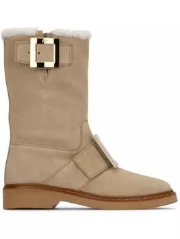 Roger Vivier сапоги с пряжками, нейтральный цвет
