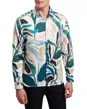 Rogersy Рубашка свободного кроя с тропическим цветочным принтом Ted Baker, мультиколор