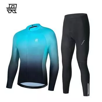 Комплект одежды для велоспорта унисекс ROGTYO утепленный на весну и осень, черный