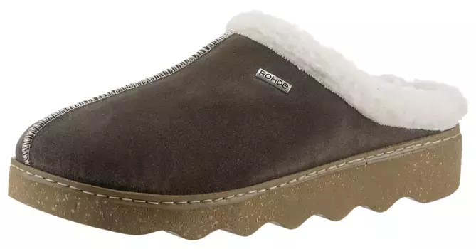 Rohde тапочки "FOGGIA-D", тапочки, сабо со съемной стелькой из овечьей шерсти, коричневый