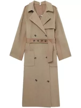 Rokh двубортное пальто макси, коричневый