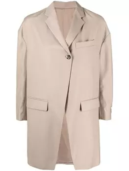 Rokh однобортный блейзер асимметричного кроя, коричневый