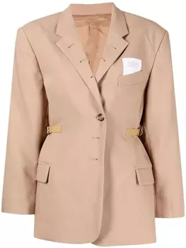 Rokh однобортный блейзер строгого кроя, коричневый