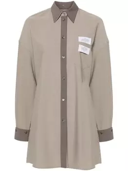 Rokh рубашка с нашивкой-логотипом и съемными вставками, серый
