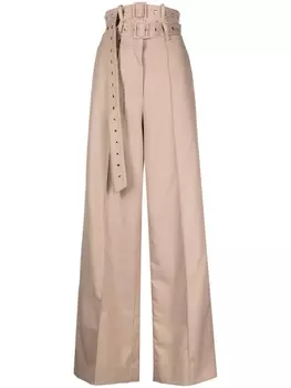 Rokh широкие брюки с поясом, нейтральный цвет