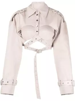 Rokh укороченная куртка с поясом, нейтральный цвет