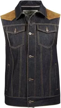 Жилет мотоциклетный Rokker Mixed Vest Denim, синий