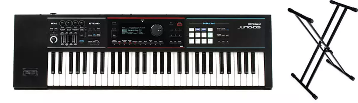Roland JUNO-DS61 61-клавишный синтезатор в комплекте с Gator Frameworks GFW-KEY-2000X Deluxe X-Style Keyboard Stand Roland + Gator Frameworks JUNO-DS61=1 GFW-KEY-2000X=1