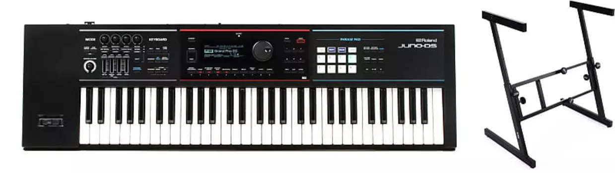 Roland JUNO-DS61 61-клавишный синтезатор в комплекте со сценическими стойками KS7350 Folding-Z Keyboard Stand Roland + On-Stage JUNO-DS61=1 KS7350=1