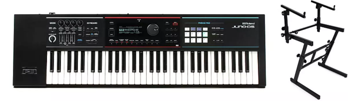 Roland JUNO-DS61 61-клавишный синтезатор в комплекте со сценической подставкой для клавиатуры On Stage KS7365-EJ Folding-Z со вторым ярусом Roland + On-Stage JUNO-DS61=1 KS7365EJ=1