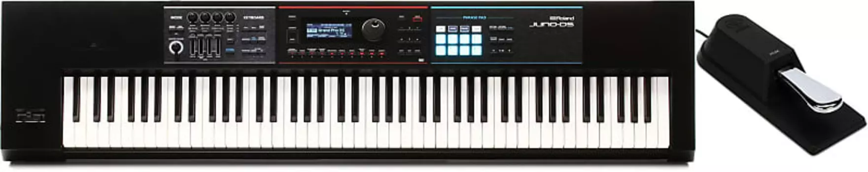 Roland JUNO-DS88 88-клавишный синтезатор в комплекте с педалью сустейна/педальным переключателем Yamaha FC4A Yamaha + Roland FC4A=1 JUNO-DS88=1
