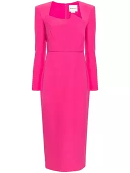 Roland Mouret платье миди с длинными рукавами, розовый