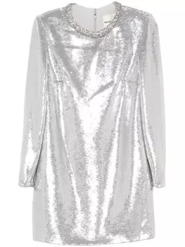 Roland Mouret платье мини с пайетками, серебряный
