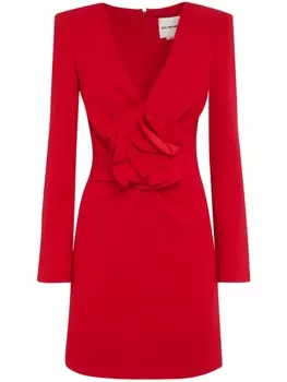 Roland Mouret платье с цветочной аппликацией, красный