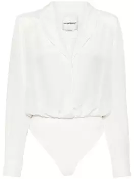 Roland Mouret шелковая рубашка боди, белый