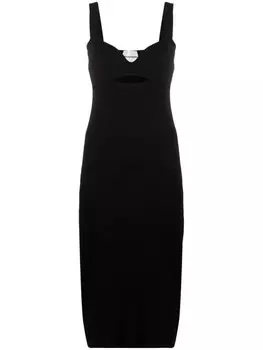 Roland Mouret трикотажное платье миди с вырезом, черный