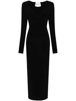 Roland Mouret трикотажное платье миди со складками, черный