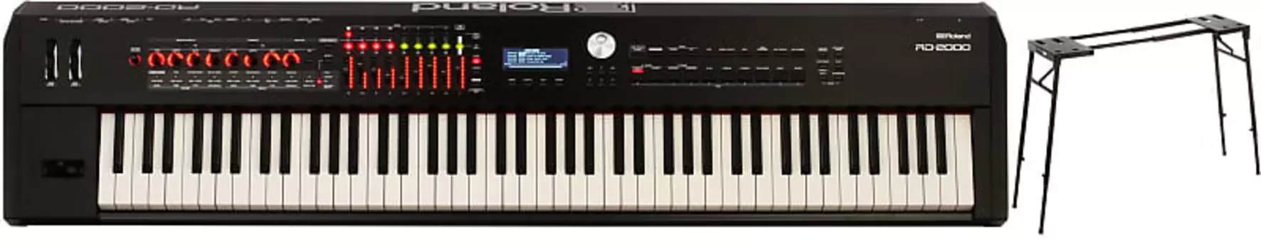 Roland RD-2000 Комплект 88-клавишного сценического фортепиано со сценическими подставками KS7150 Стойка для клавишных инструментов на платформе Roland + On-Stage RD-2000=1 KS7150=1