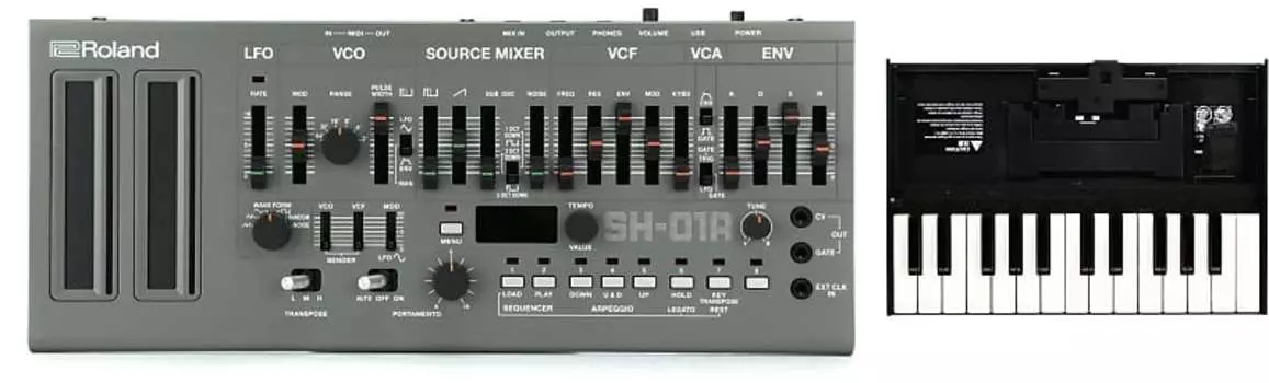 Roland SH-01A Boutique Series Синтезатор с секвенсором в комплекте с Roland K-25m Boutique Series Клавиатурный блок SH-01A=1 K-25M=1