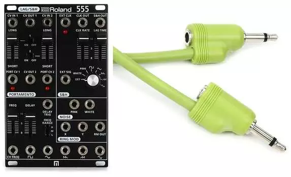 Roland System-500 555 Eurorack Utility Module Bundle с кабелем Tiptop Audio Stackable Eurorack Patch Cable — 20 см, зеленый Roland + Tiptop Audio SYS-555=1 Stackcable 20cm=1