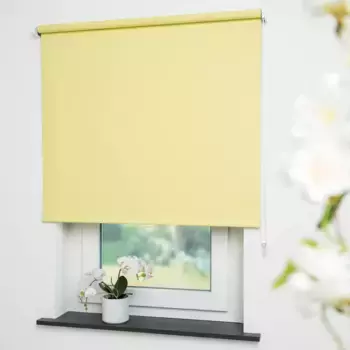 Ролетная штора Liedeco с боковой тягой «Uni», затемняющая, энергосберегающая, с отверстием, желтый