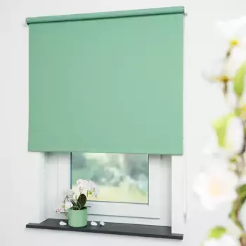 Ролетная штора Liedeco с боковой тягой «Uni», затемняющая, энергосберегающая, с отверстием, цвет blattgrn