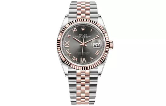 ROLEX Часы Log Series с автоматическим механизмом, унисекс, 36 мм, серый циферблат, корпус из стали Oystersteel, ремешок из стали Oystersteel