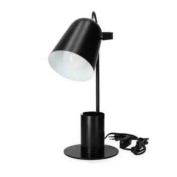 РОЛИГ настольная лампа черная настольная лампа с подвижным абажуром с подставкой для ручек, телефона - для офиса, дома, детской комнаты практичная корзина для ручек KOBI, черный