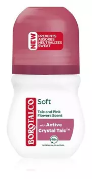 Роликовый дезодорант без спирта Borotalco Soft Talc & Pink Flower