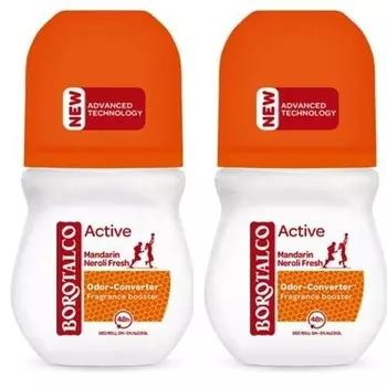 Роликовый дезодорант Borotalco «Мандарин», конвертер запахов, эффективность 72 часа