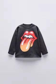 Rolling stones футболка ZARA, черный