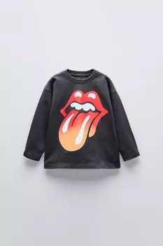 Rolling stones футболка ZARA, черный
