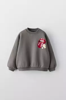 Rolling stones толстовка ZARA, антрацитово-серый