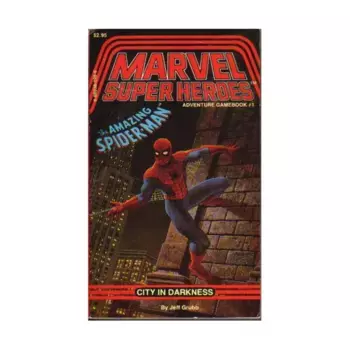 Роман в мягкой обложке Marvel Super Heroes Gamebook #1 - Spider Man in City in Darkness, Marvel Super Heroes (TSR)